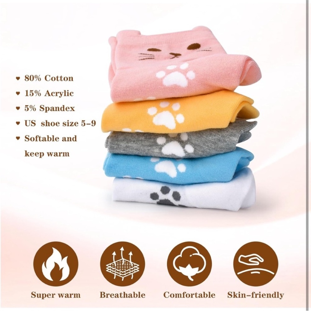 Cat Socks set 5 pack - Picture 3 of 6